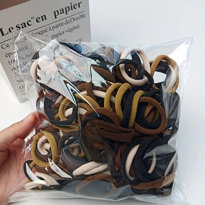 Boho Seamless Elastic Hair Ties – 50/100pcs Ponytail Holders