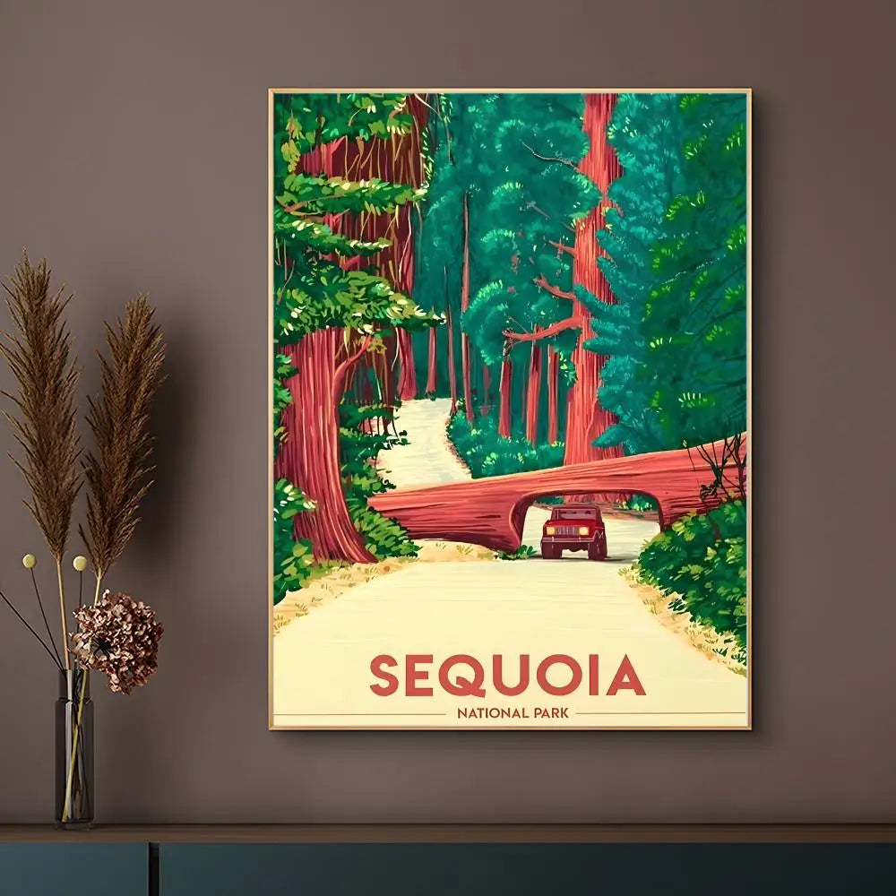 Natural Art Sequoia National Park Poster HD Waterproof Self-Adhesive Wall Art – Multi-Scene Use, Top Gift Pick