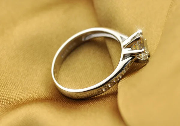 925 Sterling Silver Classic Diamond Ring for Women
