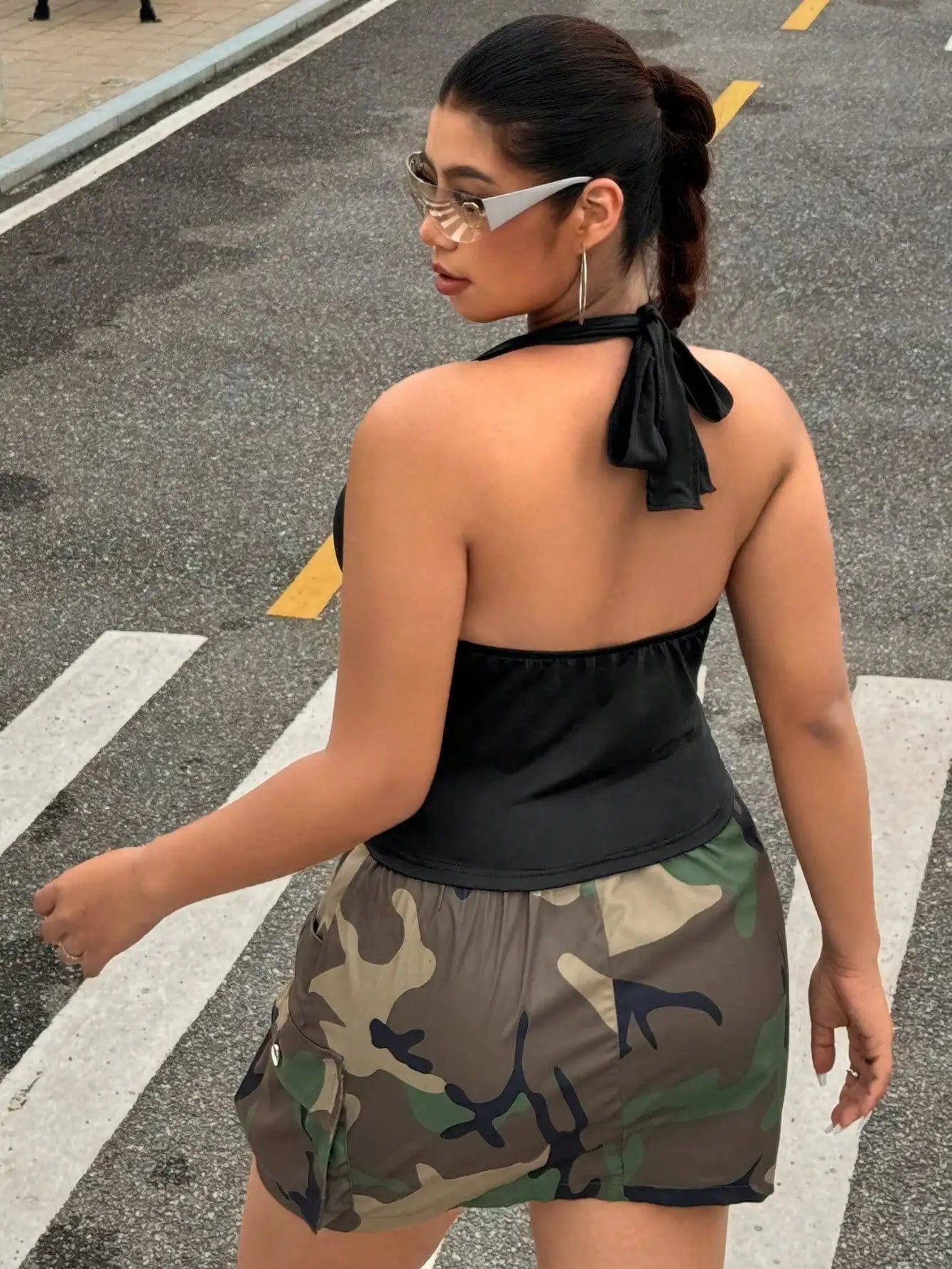 New fashion solid color plus size women's fashion sexy versatile women's clothing halter top vest