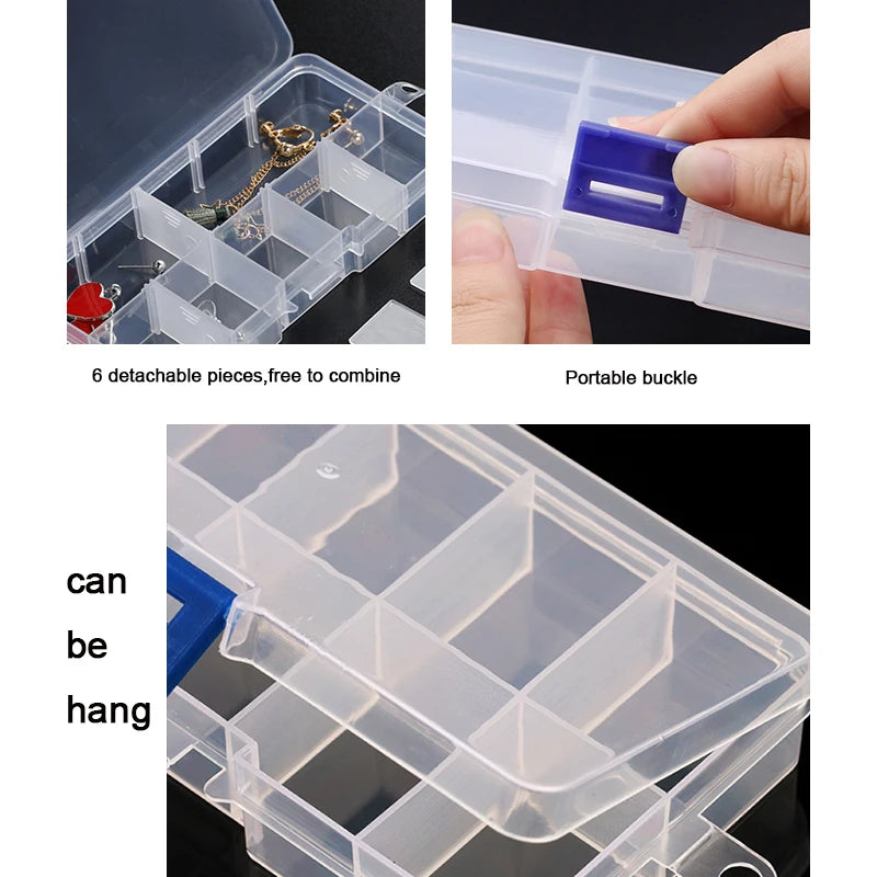 Jewelry Organizer Box – 10/15/24 Compartments for Beads & Accessories