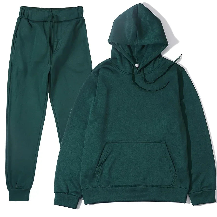 Men's & Women's 2-Piece Sports Tracksuit – Hoodie & Sweatpants Set