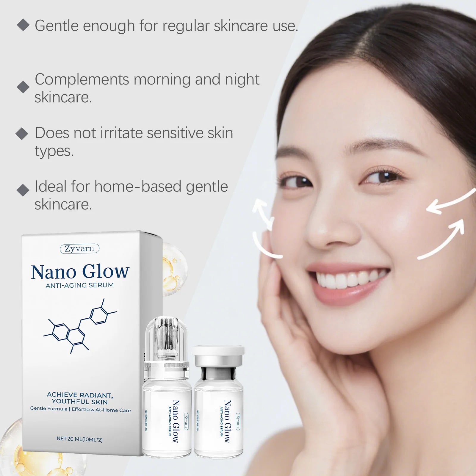 Anti-Aging Microneedle Roller Serum Pore Refining Resurfacing Hydrating Skincare Quick Absorption with Roller Head Essence