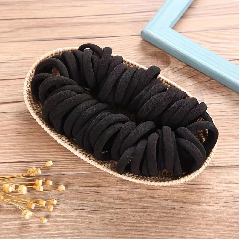 Boho Seamless Elastic Hair Ties – 50/100pcs Ponytail Holders