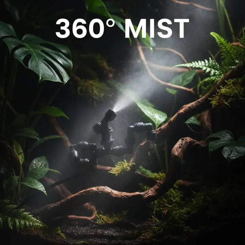 360° Reptile Mist Sprinkler – Adjustable Fogger for Frogs & Geckos