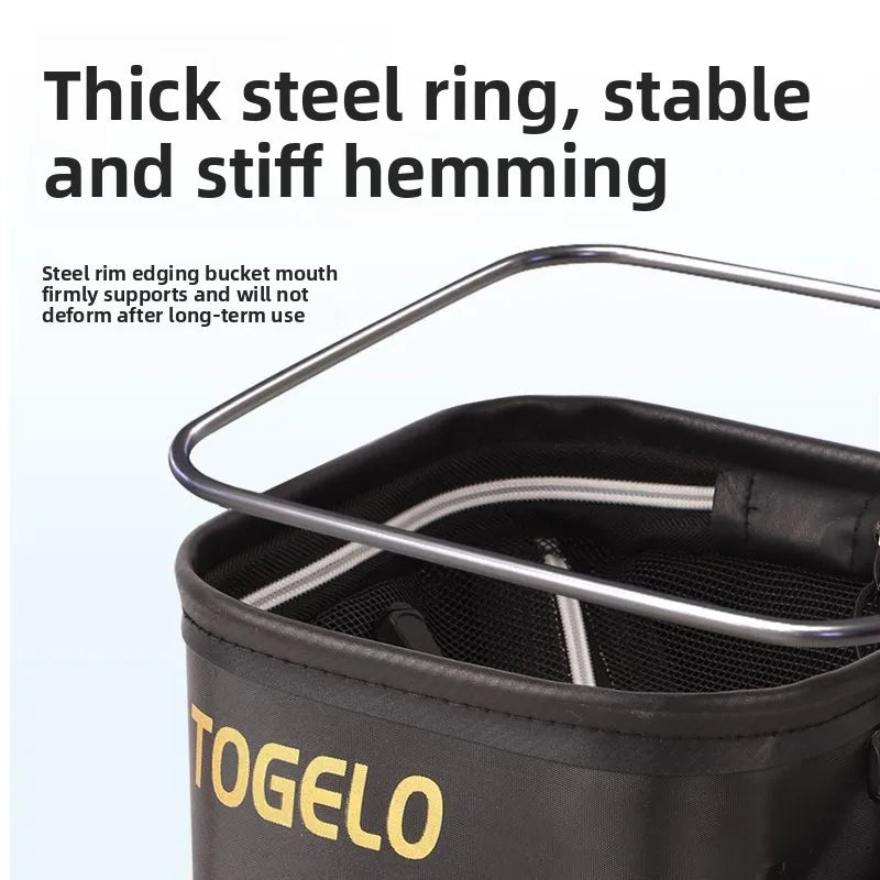 Foldable Fishing Bucket with Lid – Portable Live Fish Box