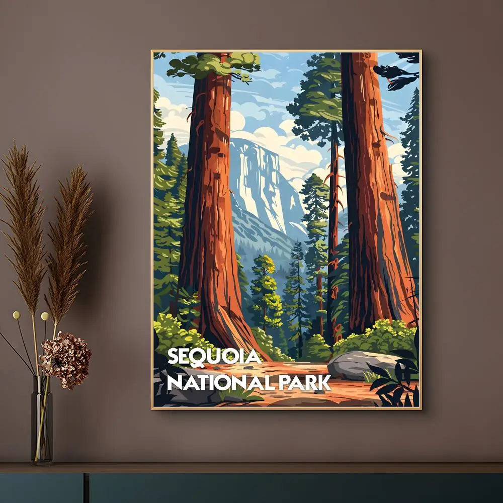 Natural Art Sequoia National Park Poster HD Waterproof Self-Adhesive Wall Art – Multi-Scene Use, Top Gift Pick