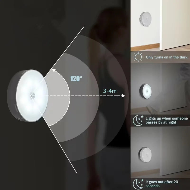 Motion Sensor Night Light – Wireless LED Detector Lamp for Bedroom & Staircase