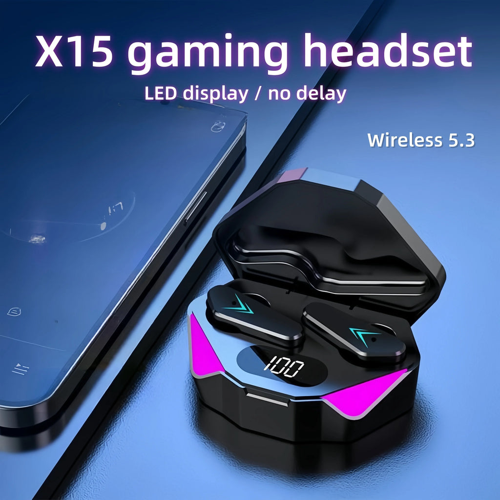 X15 TWS Wireless Bluetooth Earbuds – LED Display, Noise Cancelling with Mic