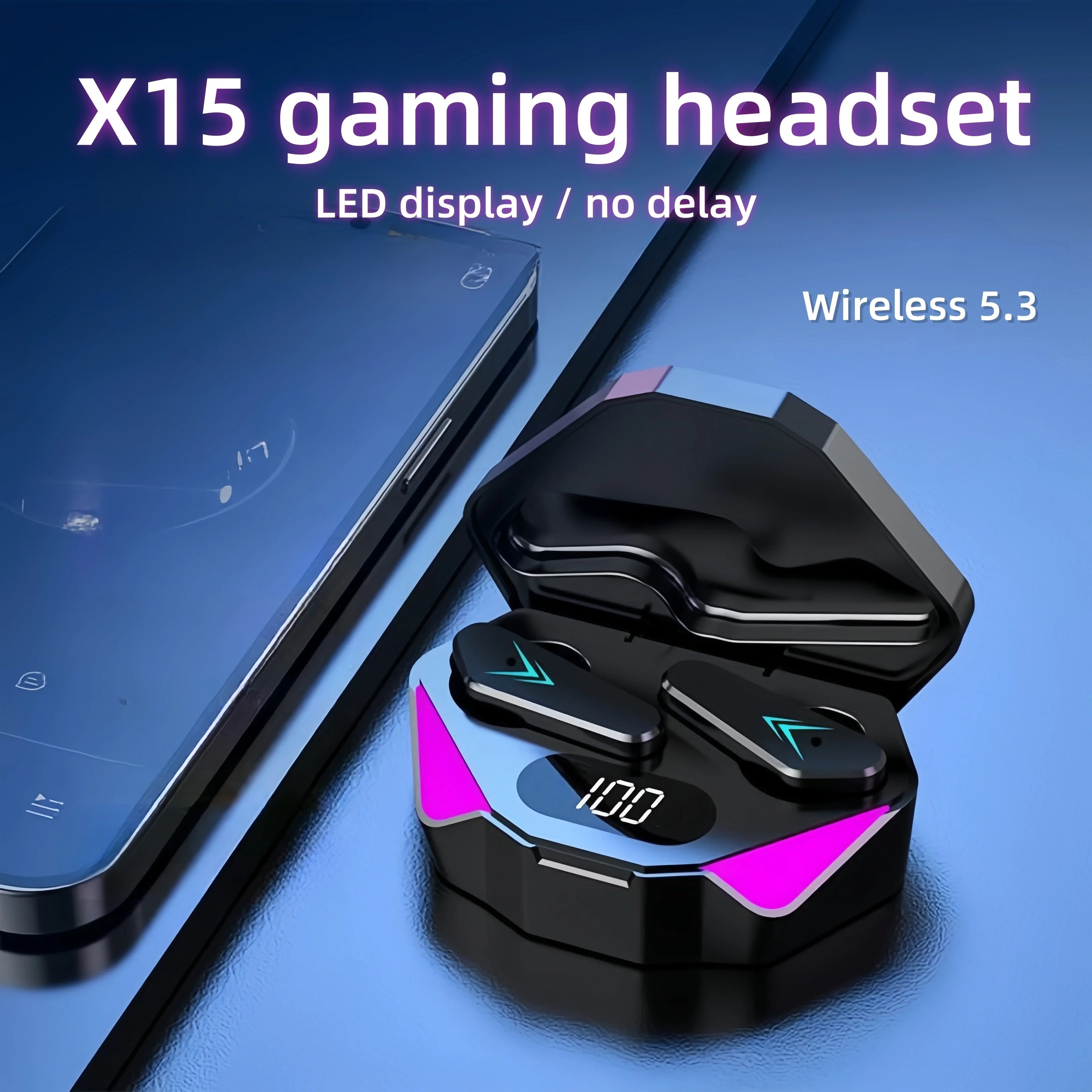 X15 TWS Wireless Bluetooth Earbuds – LED Display, Noise Cancelling with Mic