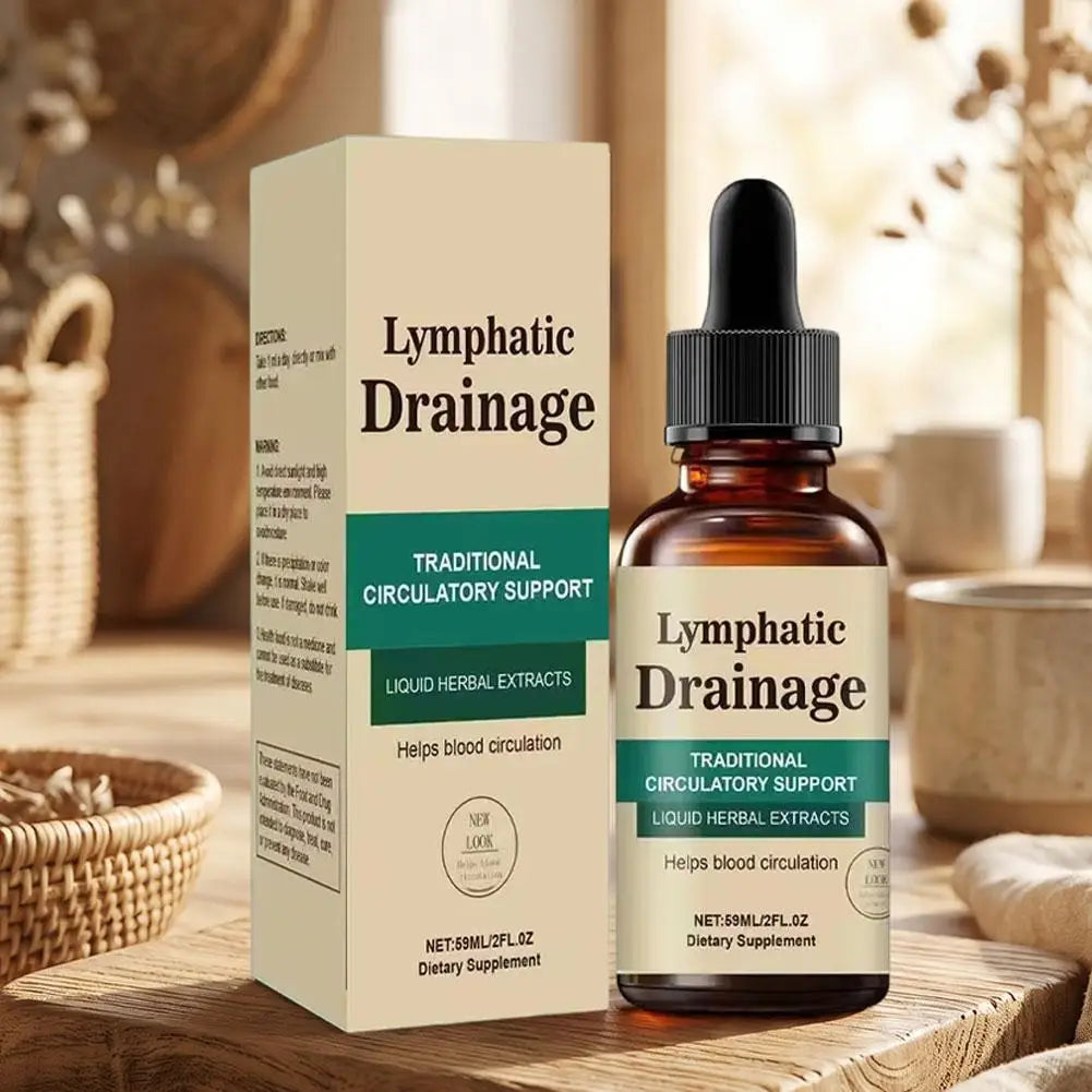 Lymph Flow Support Drops Premium Herbal Liquid Natural Formula Detox Wellness Blood Circulation Care Supplement Product